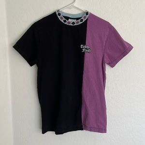 Teddy Fresh Unisex Black Purple Split T Shirt